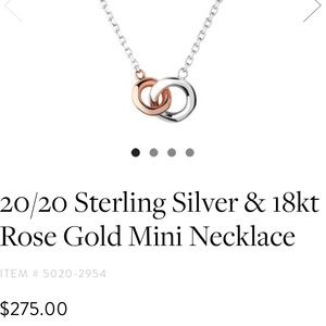 Links sterling silver & 18 kt rose gold necklace